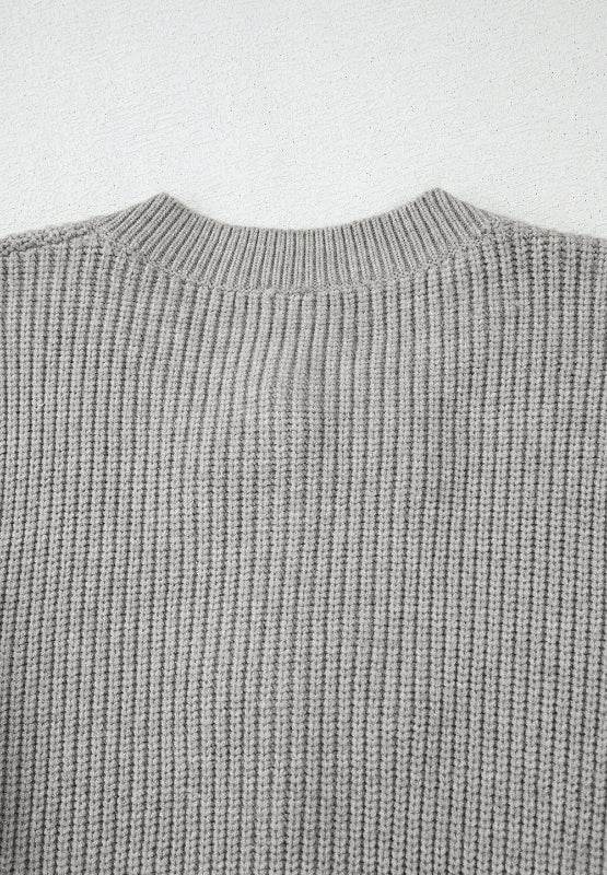 Bow Round Neck Long Sleeve Cardigan - Delanoir