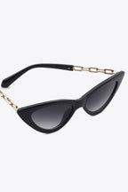 Chain Detail Cat-Eye Sunglasses - Delanoir