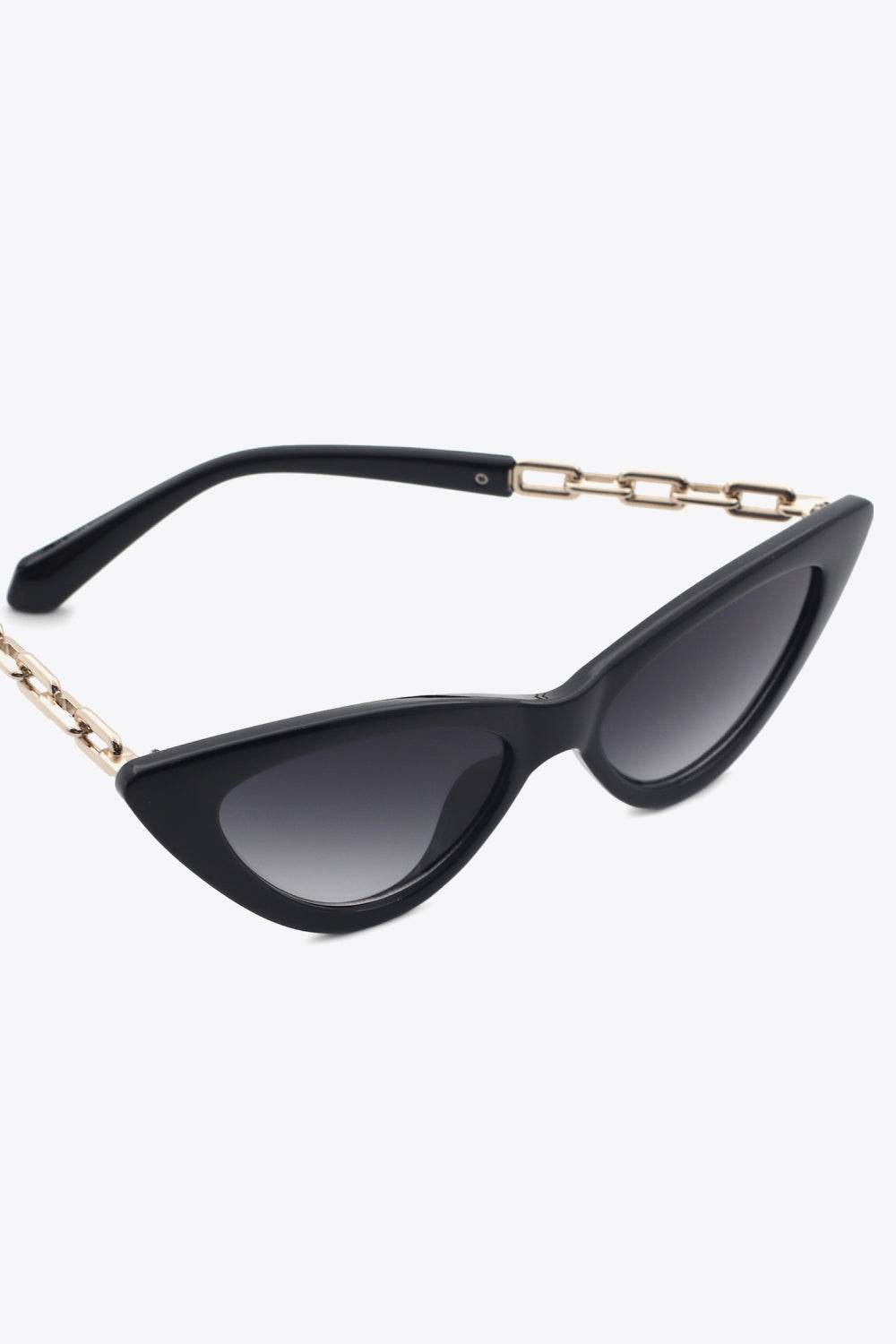 Chain Detail Cat-Eye Sunglasses - Delanoir