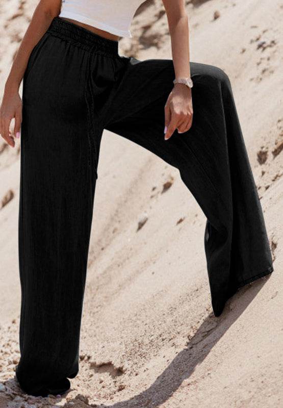 Drawstring Wide Leg Jeans - Delanoir