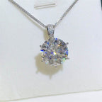 10 Carat Moissanite 925 Sterling Silver Pendant Necklace - Delanoir