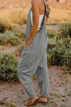 Double Take Full Size V-Neck Sleeveless Jumpsuit with Pockets - Delanoir
