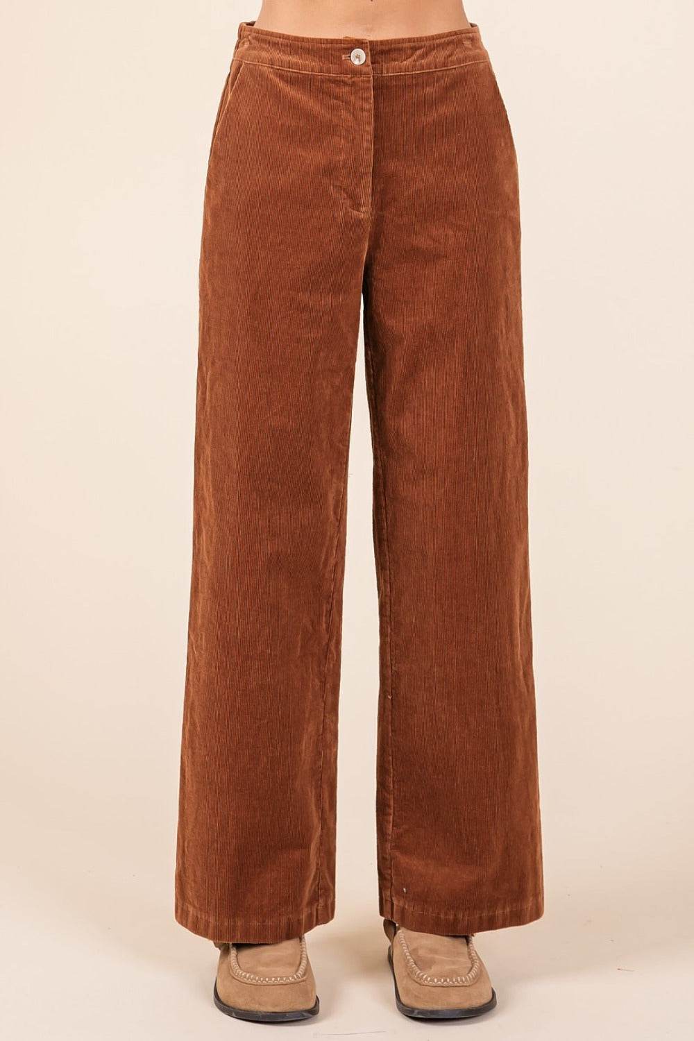 Mittoshop Corduroy Back Elastic Waist Pants - Delanoir