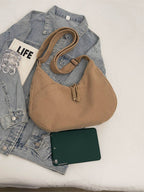 Ribbed Adjustable Strap Shoulder Bag - Delanoir
