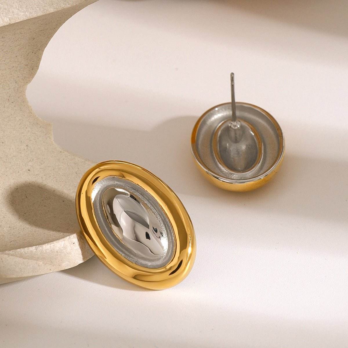 18K Gold-Plated Stainless Steel Stud Earring - Delanoir