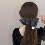 Contrast Plaid Elastic Hair Scrunchy - Delanoir