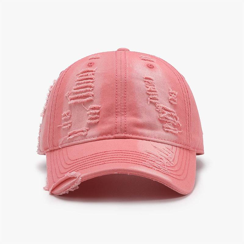Distressed Adjustable Cotton Baseball Cap - Delanoir