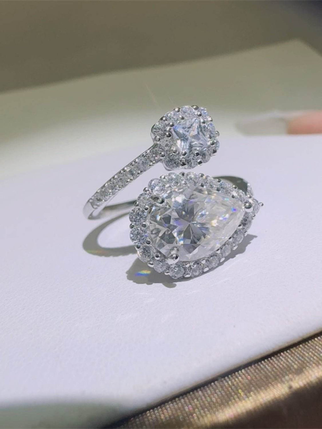 2 Carat Moissanite 925 Sterling Silver Bypass Ring - Delanoir
