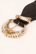 Shell Alloy Buckle Elastic Belt - Delanoir