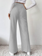 Ribbed High Waist Pants - Delanoir