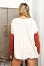BiBi Color Block Brushed Checker Top - Delanoir