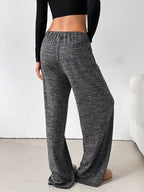 Tied Striped Wide Leg Pants - Delanoir