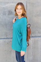 Basic Bae Full Size Round Neck Dropped Shoulder T-Shirt - Delanoir