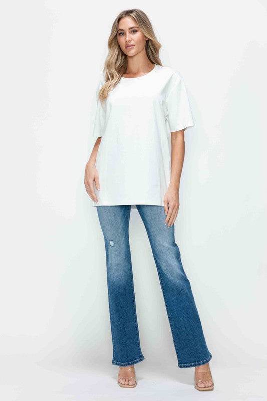 bytos Full Size Distressed High Rise Jeans with Pockets - Delanoir