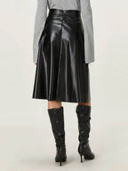 High Waist Skirt with Zipper - Delanoir