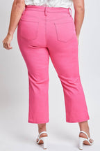 YMI Jeanswear Full Size Mid-Rise Hyperstretch Cropped Straight Pants - Delanoir