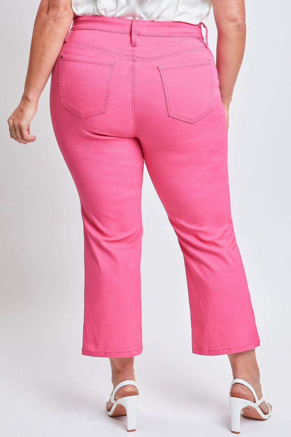 YMI Jeanswear Full Size Mid-Rise Hyperstretch Cropped Straight Pants - Delanoir
