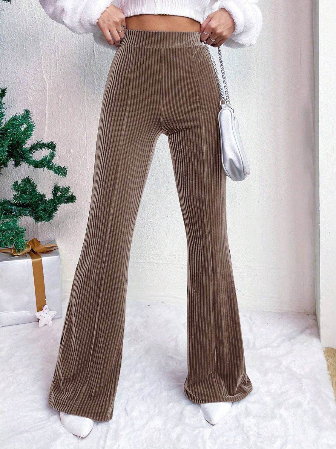 High Waist Flare Pants - Delanoir