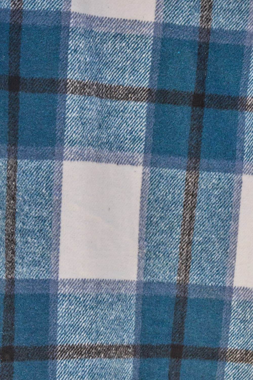 Double Take Full Size Plaid Button Up Lapel Collar Coat - Delanoir