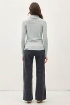 Be Cool Mock Neck Long Sleeve T-Shirt - Delanoir