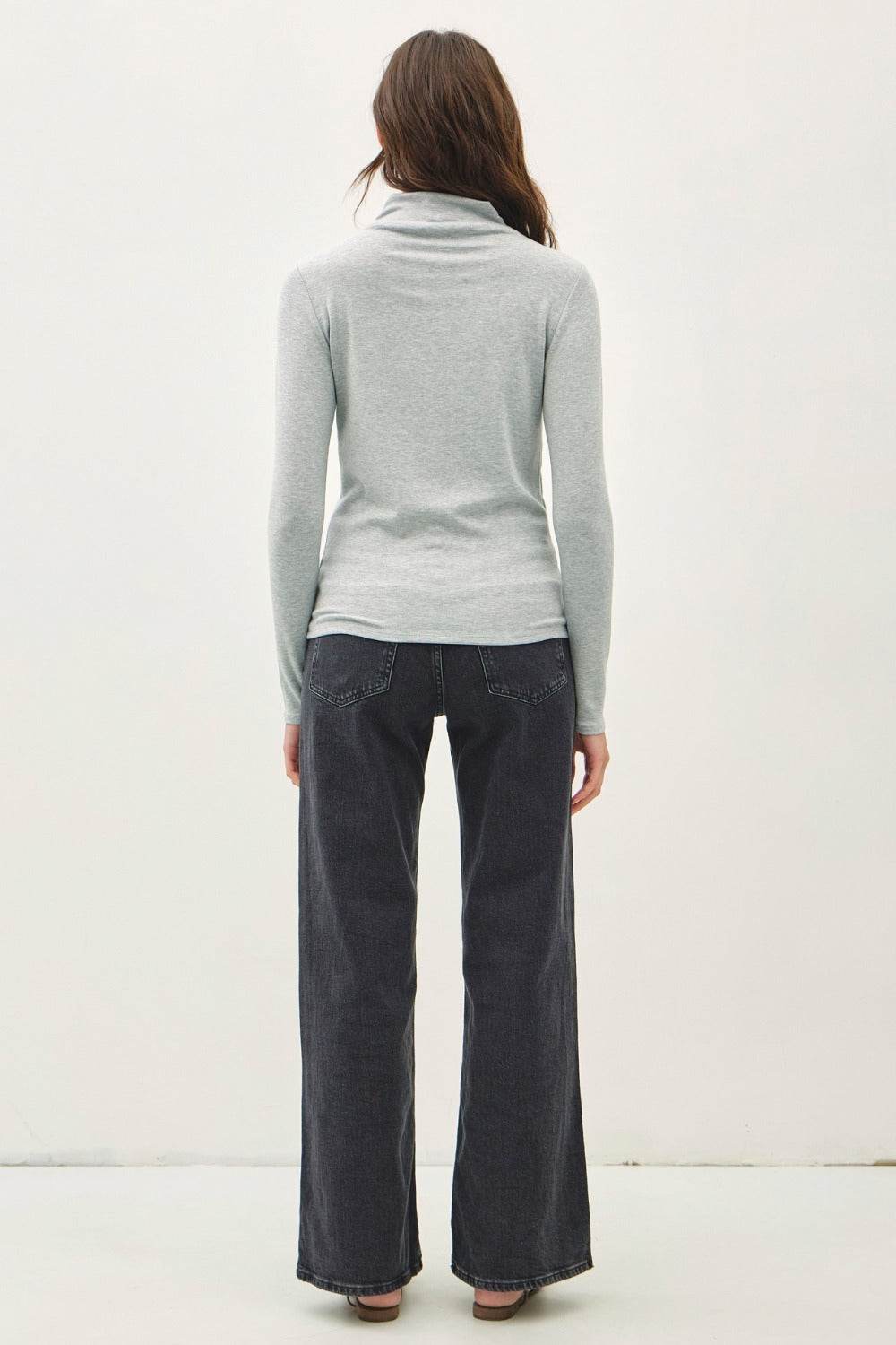 Be Cool Mock Neck Long Sleeve T-Shirt - Delanoir