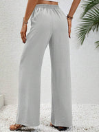 Wide Leg Drawstring Pants - Delanoir