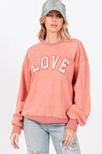 SAGE + FIG LOVE Path Applique Drop Shoulder Sweatshirt - Delanoir
