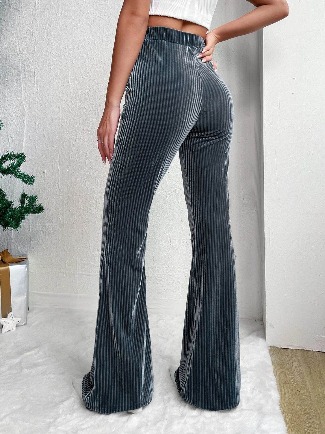 High Waist Flare Pants - Delanoir