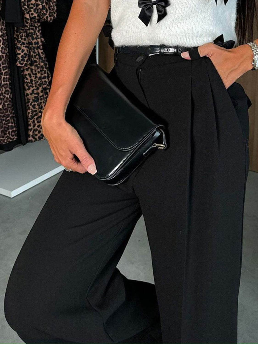 High Waist Wide Leg Pants - Delanoir