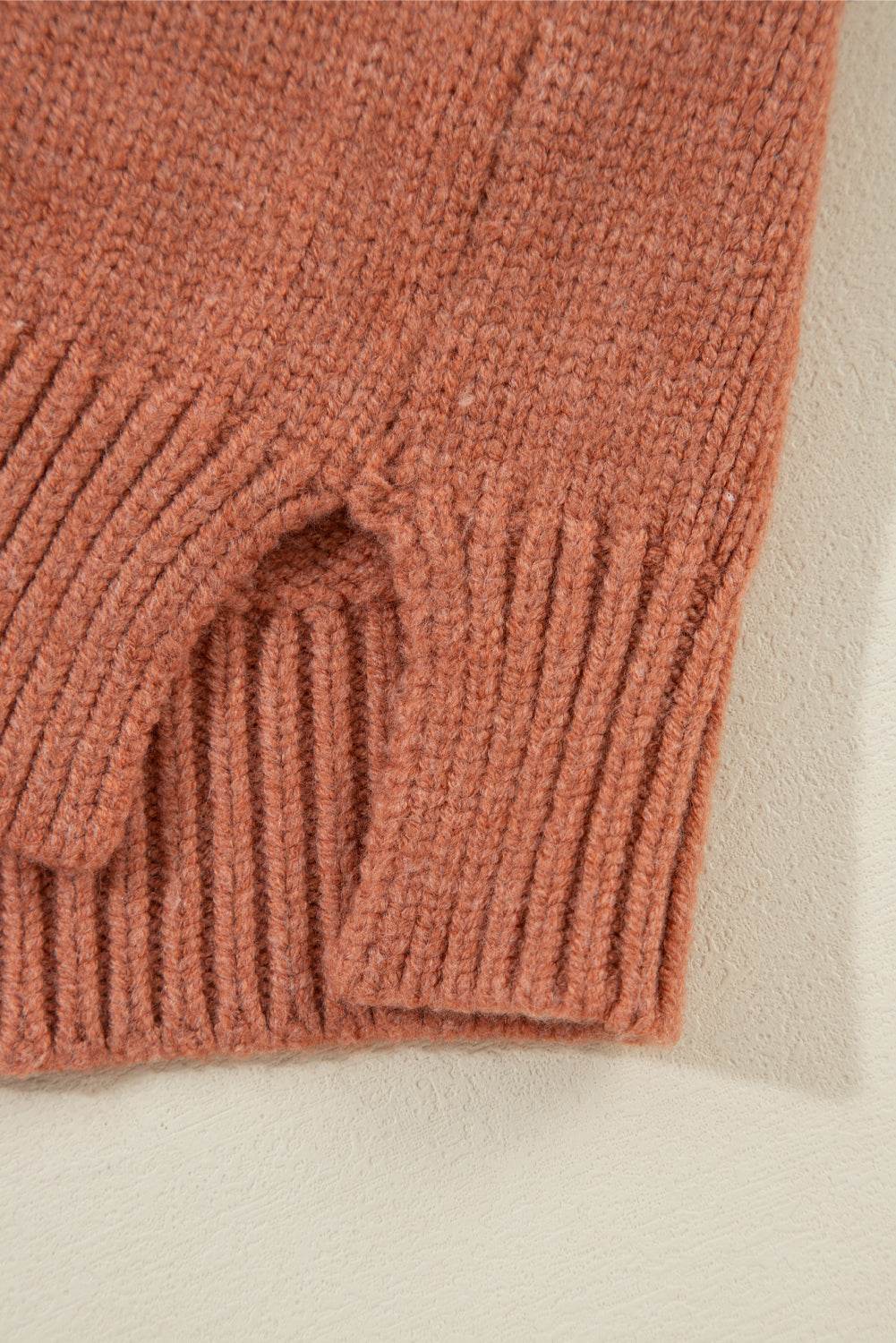 Slit Open Front Dropped Shoulder Cardigan - Delanoir