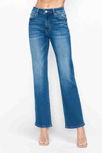 bytos Full Size Cat's Whiskers High Rise Straight Jeans - Delanoir