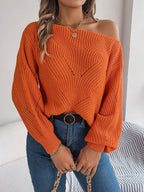 Openwork Long Sleeve Sweater - Delanoir