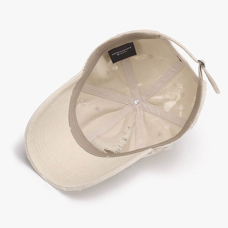 Distressed Adjustable Cotton Baseball Cap - Delanoir