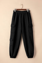 Pocketed Elastic Waist Active Joggers - Delanoir
