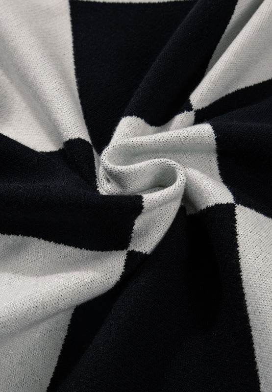 Color Block Button Down Long Sleeve Cardigan - Delanoir