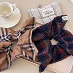 Contrast Plaid Elastic Hair Scrunchy - Delanoir