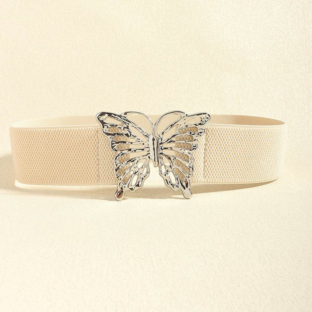 Butterfly Alloy Buckle Elastic Belt - Delanoir