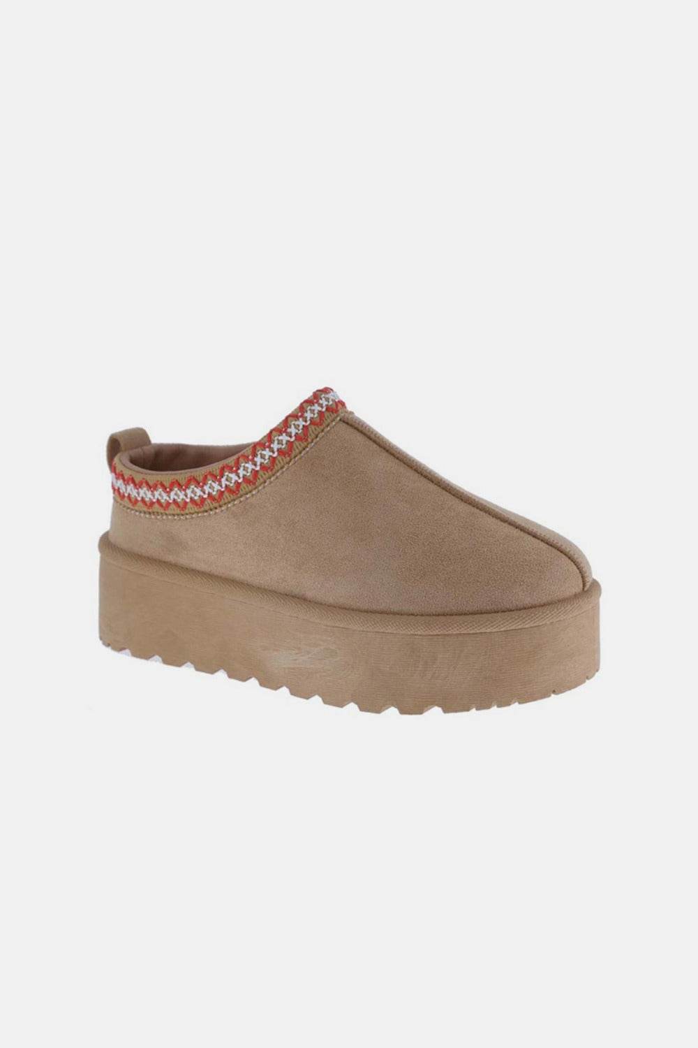 Weeboo Platform Embroidered Trim Slip-On Boots - Delanoir