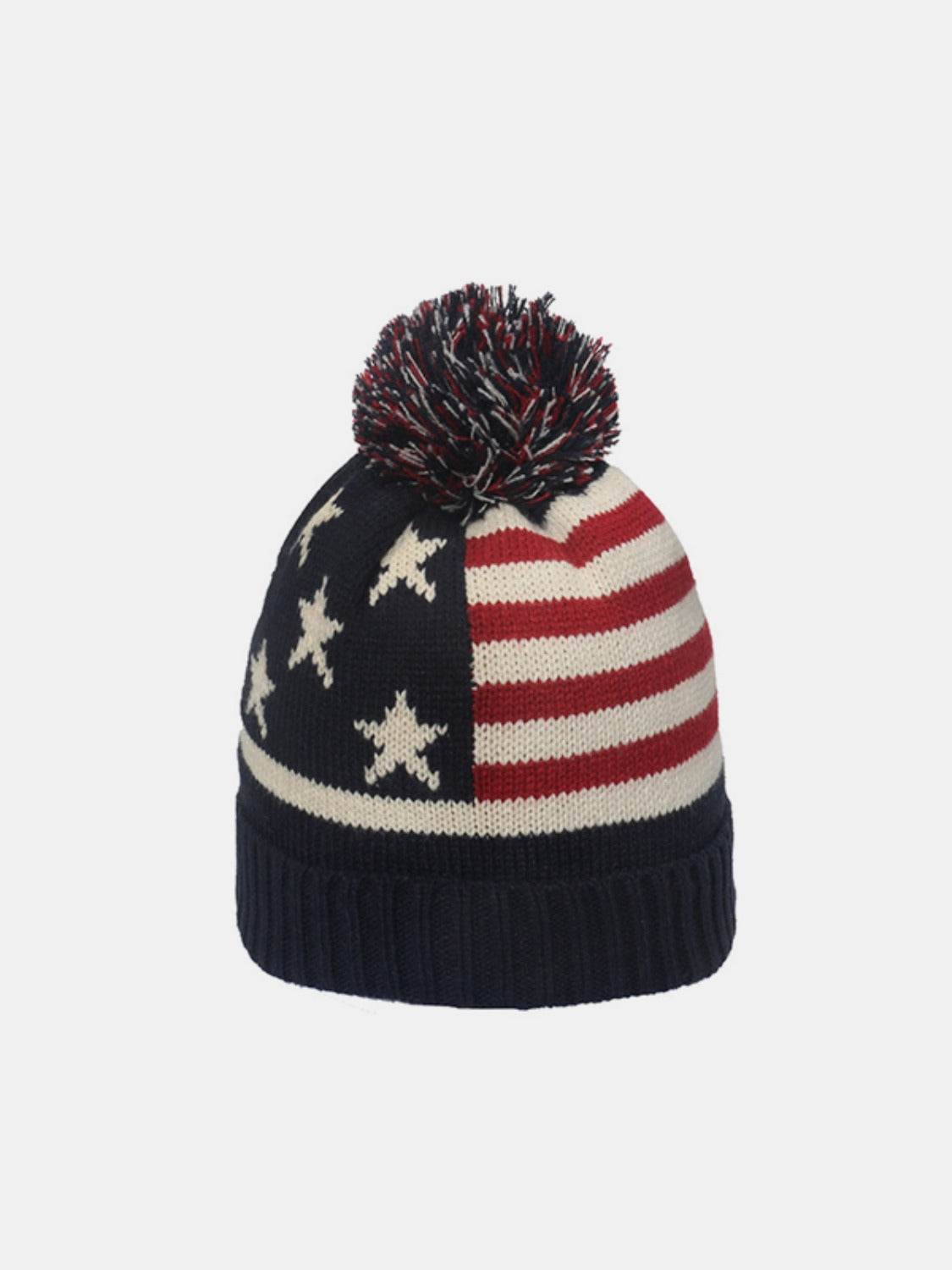Roll Rim US Flag Knit Hat - Delanoir