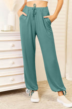 Basic Bae Full Size Soft Rayon Drawstring Waist Pants with Pockets - Delanoir