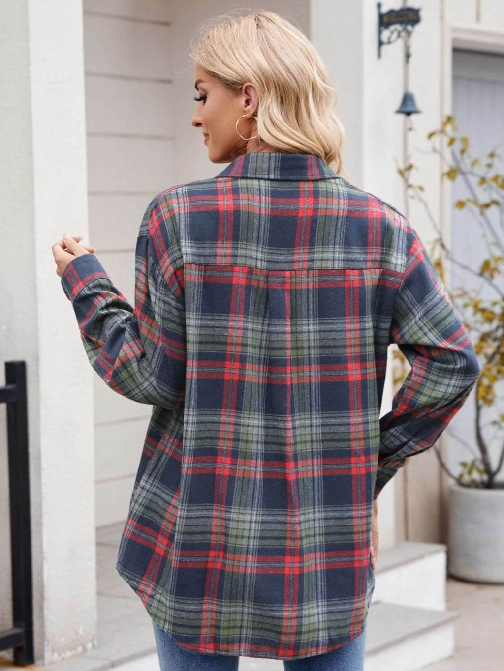 Mandy Plaid Button Up Long Sleeve Shirt - Delanoir