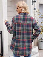 Mandy Plaid Button Up Long Sleeve Shirt - Delanoir
