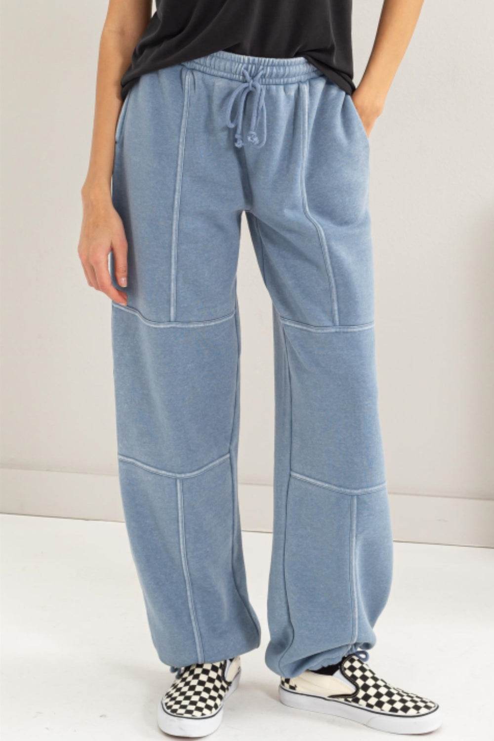 HYFVE Stitched Design Drawstring Sweatpants - Delanoir