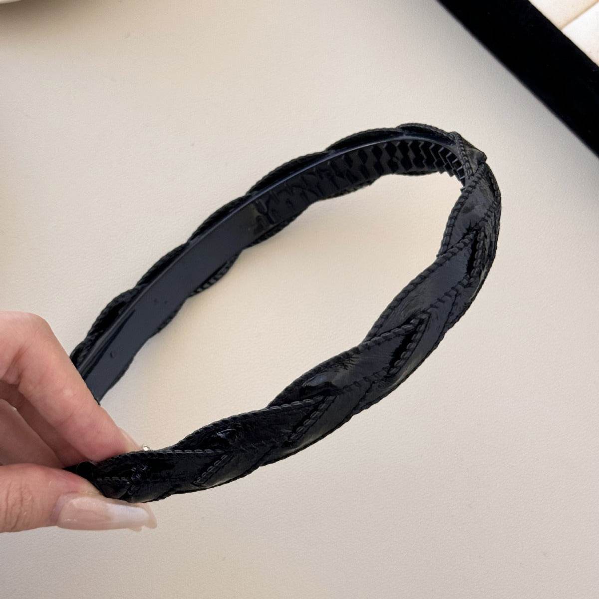 PU Leather Braided Hair Headband - Delanoir