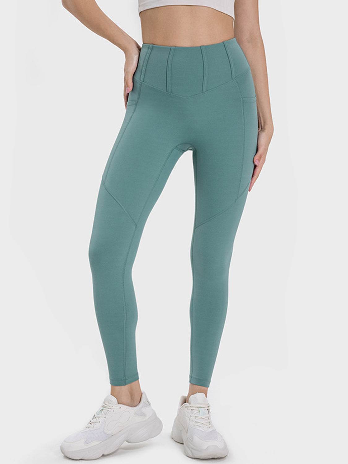 Millennia Pocketed High Waist Active Leggings - Delanoir