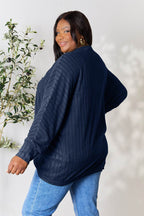 Basic Bae Full Size Ribbed Cocoon Cardigan - Delanoir