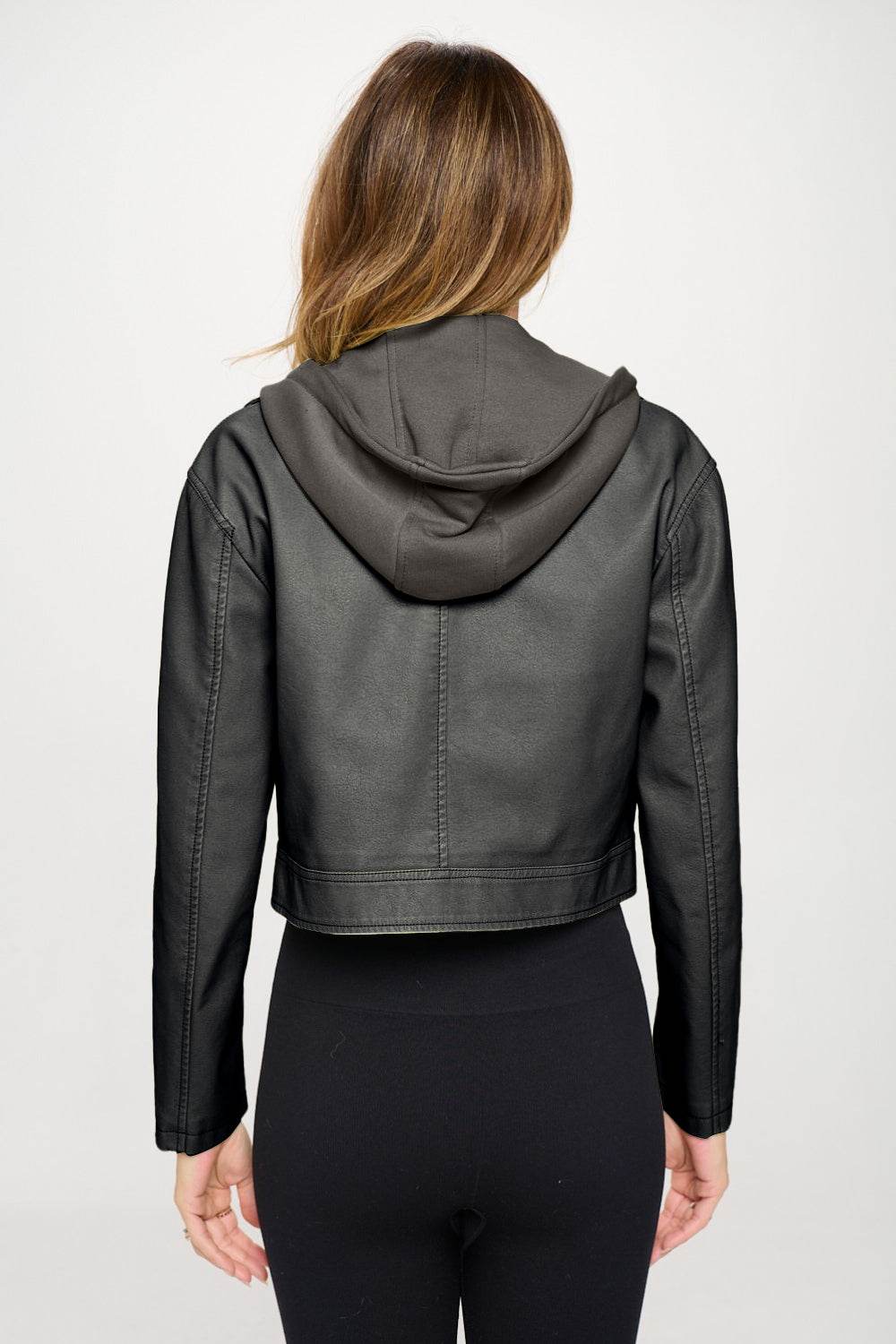 Coalition LA Snap Down Cropped Hooded Jacket - Delanoir