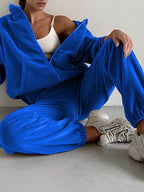 Zip Up Long Sleeve Hoodie and Joggers Set - Delanoir