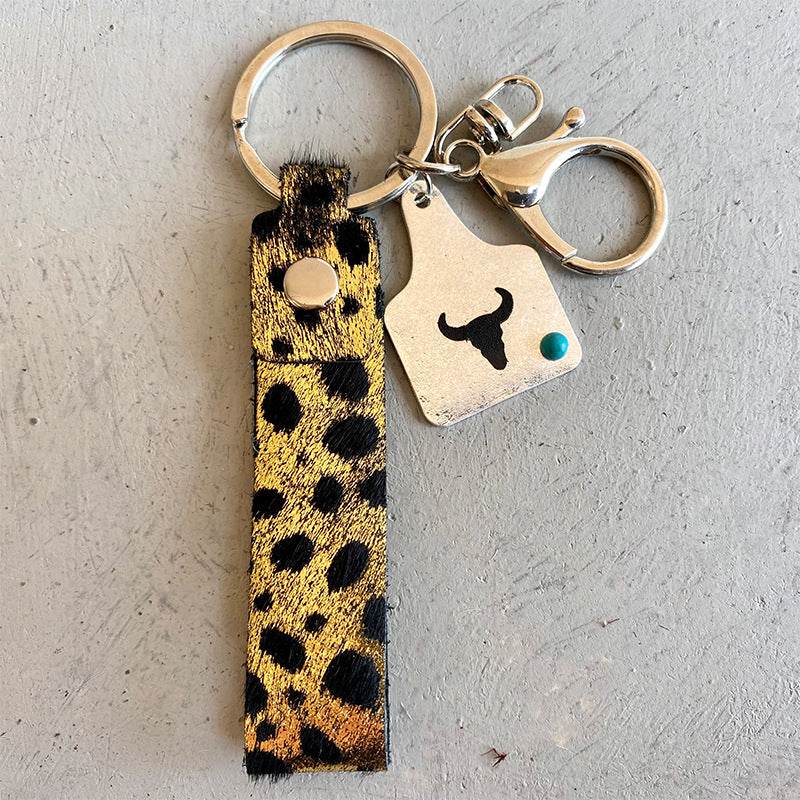 Genuine Leather Alloy Keychain - Delanoir