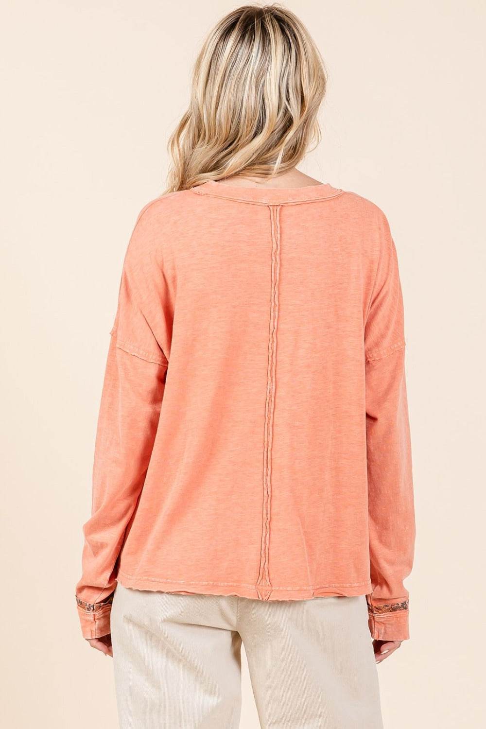 Mittoshop Mineral Wash Star Patch Long Sleeve T-Shirt - Delanoir